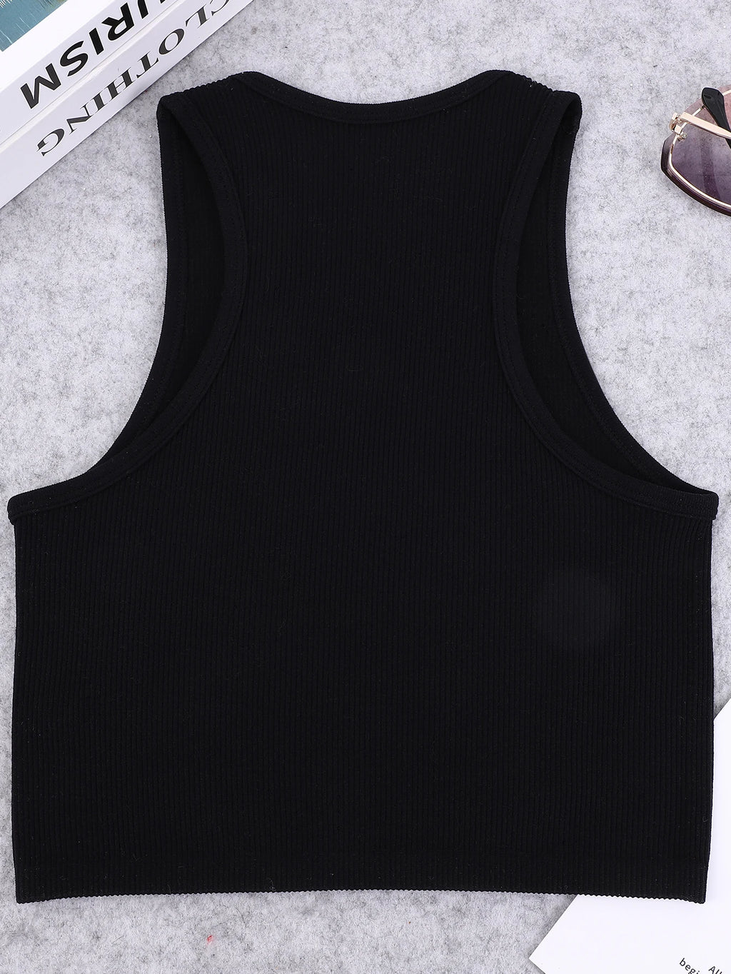 Seamless knitted high-elastic belly-baring yoga vest sleeveless casual sexy ribbed vest nylon quick-drying running fitness sport