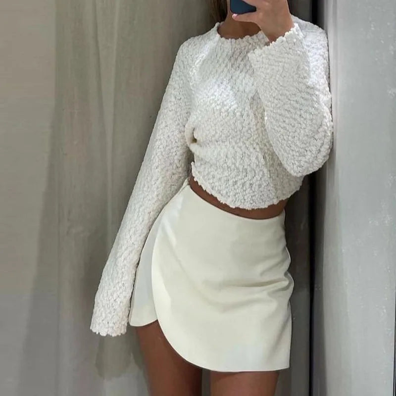 HXAO Women's Skort High Waist Brown Skirt Pants Stylish Summer Pink Black Mini Skirt Shorts Asymmetric Casual Off White Skort