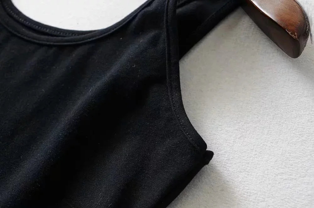 sexy women summer crop tops sleeveless short cotton u collar knitted bar