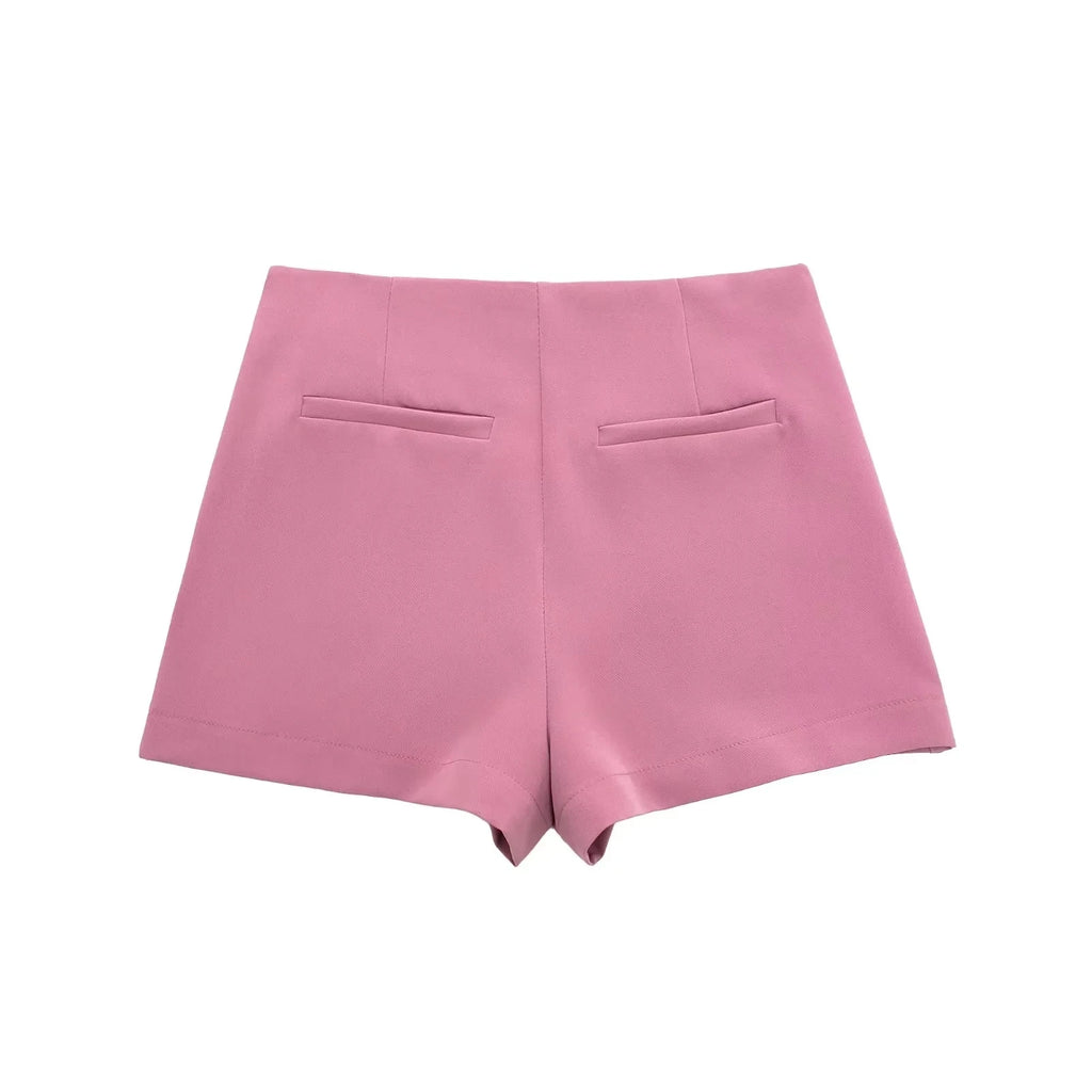 HXAO Women's Skort High Waist Brown Skirt Pants Stylish Summer Pink Black Mini Skirt Shorts Asymmetric Casual Off White Skort