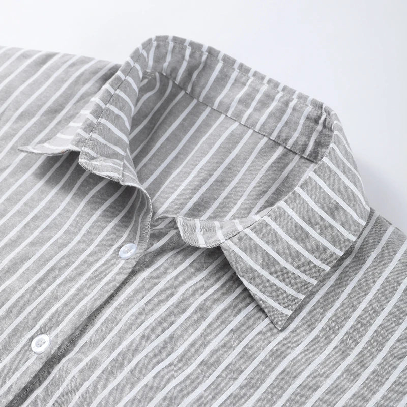 Casual Stripe Shorts Set Women's Loose Single Breasted Half Sleeve Shirt High Waist Short Pant 2025 Summer New Lady Holiday Suit